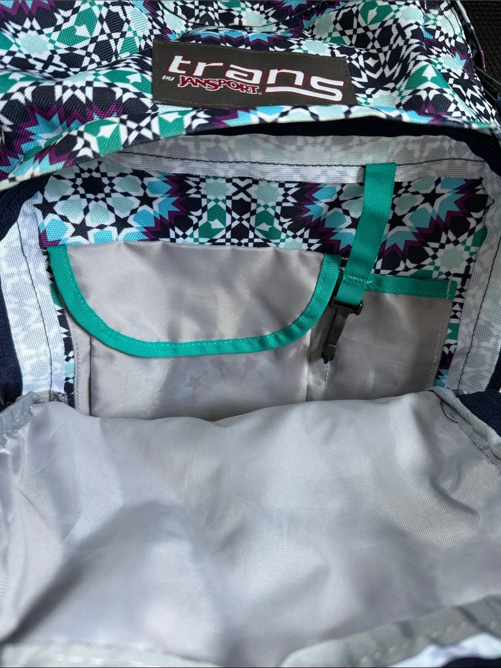 Trans by Jansport Teal & Navy Patterned Women’s Backpack